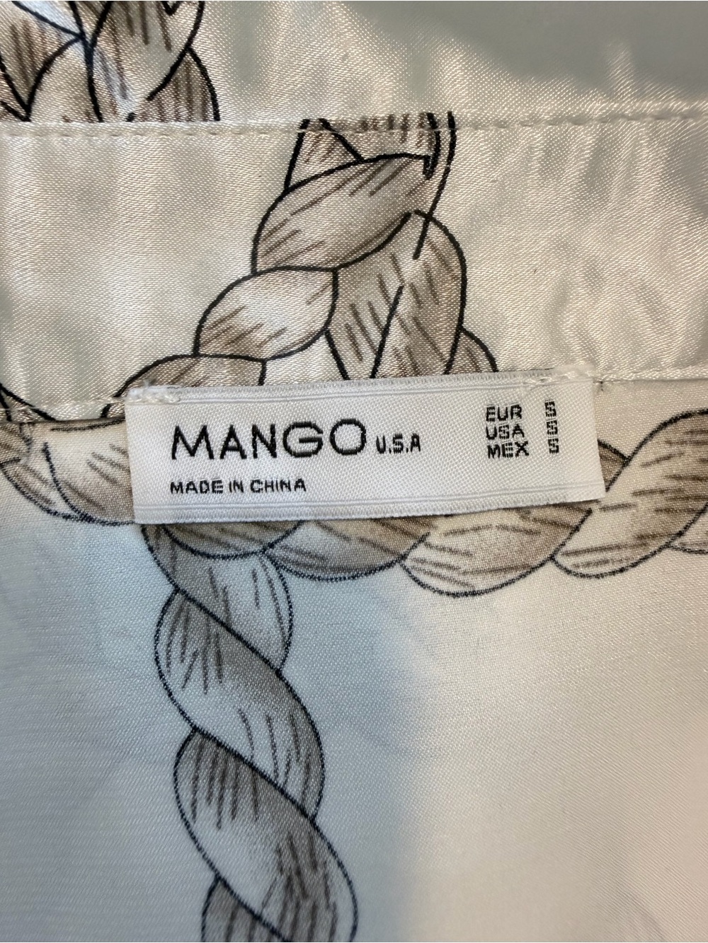 Mango White Rope-Print Button-Up Blouse - Picture 6 of 10